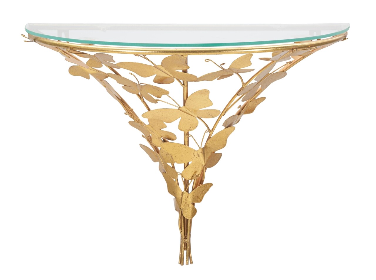 Noptiera cu fixare pe perete Butterflies, Mauro Ferretti, 44.5x24.5x34.5 cm, fier, auriu - imagine 7